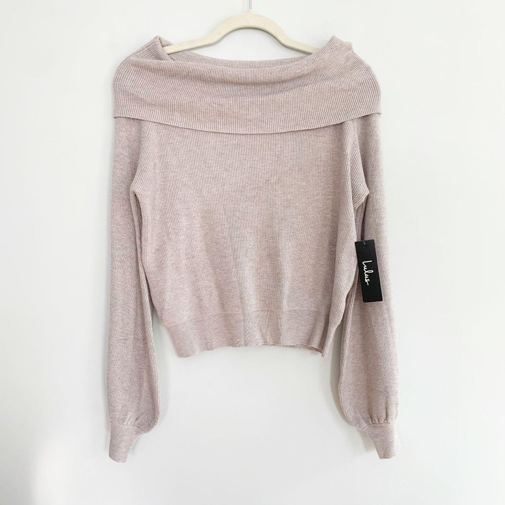 NWT Lulus Head Over Heels Off-the-Shoulder Sweater